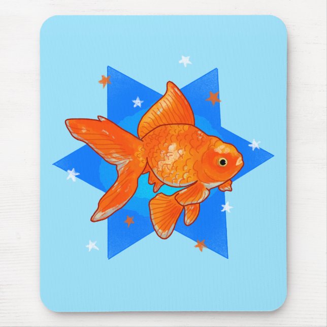 Alfombrilla De Ratón Pez dorado con estrellas (Frente)