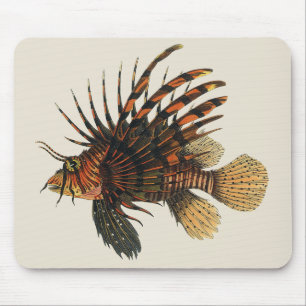 Alfombrilla De Ratón Pez Leónfish Vintage, Animal de Vida Marina Oceáni