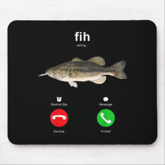 Alfombrilla De Ratón Pez Llamando a Pescado Fumando Chiste Divertido de