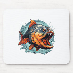 Alfombrilla De Ratón Pez Monstruo Genial Para Amantes de Piranha _1