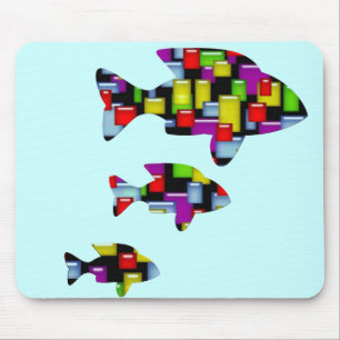 Alfombrilla De Ratón pez mosaico