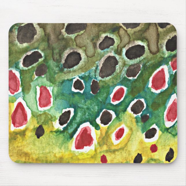 Alfombrilla De Ratón Pez trucha marrón (Frente)