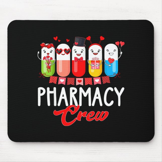 Alfombrilla De Ratón Pharmacy Crew Nurse Valentines Day Pharmacist Tech (Frente)