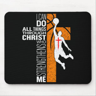 Alfombrilla De Ratón Philippians 4_13 Baloncesto Cristiano Religioso Bi