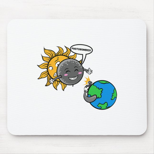 Alfombrilla De Ratón ¡Photobomb! Eclipse solar total de 2024 (Frente)