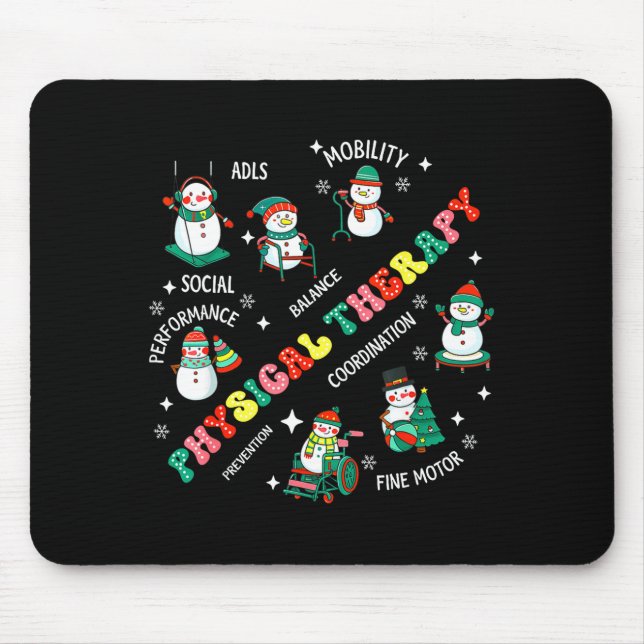 Alfombrilla De Ratón Physical Therapy Christmas Snowman Pt Physical The (Frente)