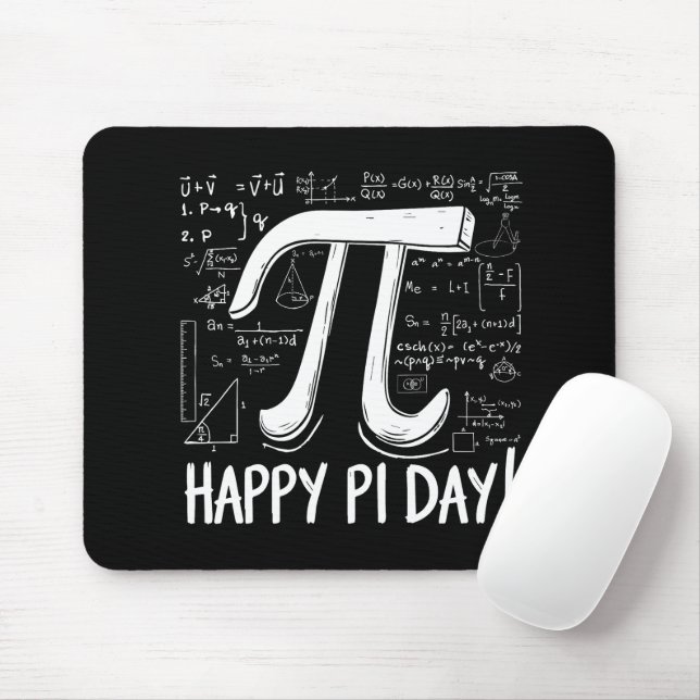 Alfombrilla De Ratón Pi Day Happy Mouse Pad - Diseño matemático (Con ratón)