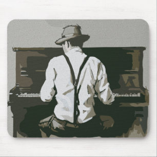 Alfombrilla De Ratón Pianista Vintage en Armonía