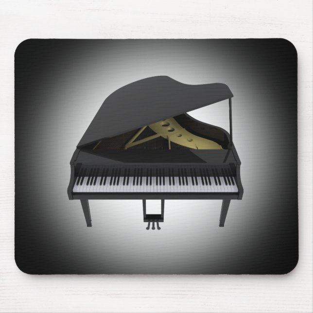 Alfombrilla De Ratón Piano de cola negro: modelo 3D: Mousepad (Frente)