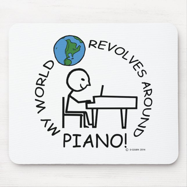 Alfombrilla De Ratón Piano - El mundo gira (Frente)