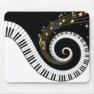 Alfombrilla De Ratón Piano Keys y Gold Music Notes