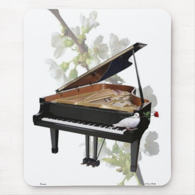 Alfombrilla De Ratón Piano -Música romántica- Mousepad (Frente)