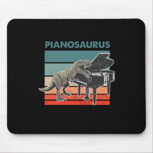 Alfombrilla De Ratón Pianosauro Dinosaurio Retro Gran Piano Jugador Pia