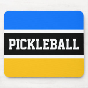 Alfombrilla De Ratón PICKLEBALL Bright Blue Yellow Black Strips