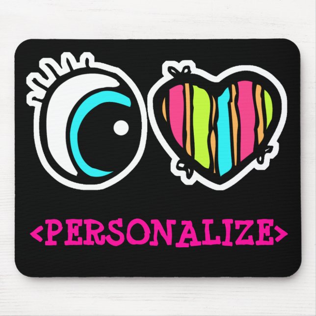 Alfombrilla De Ratón Pictograma de corazón ocular,<PERSONALIZE> (Frente)