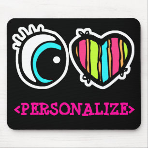 Alfombrilla De Ratón Pictograma de Ojo Corazón, <PERSONALIZE>