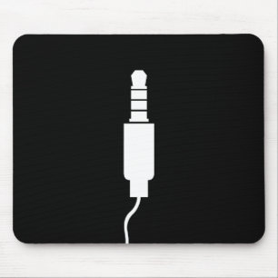 Alfombrilla De Ratón Pictograma Mousepad del conector de auriculares