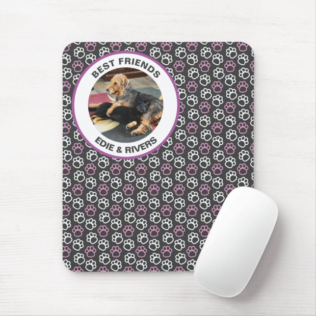 Alfombrilla De Ratón Pie de perro tierno Imprime Mousepad (Con ratón)