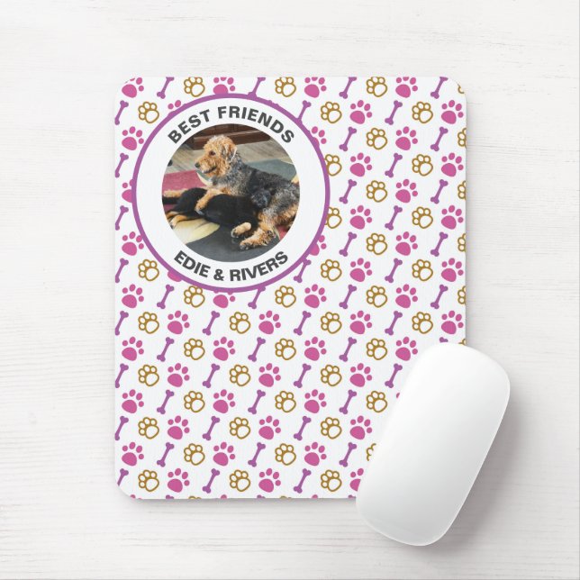 Alfombrilla De Ratón Pie de perro tierno Imprime Mousepad (Con ratón)
