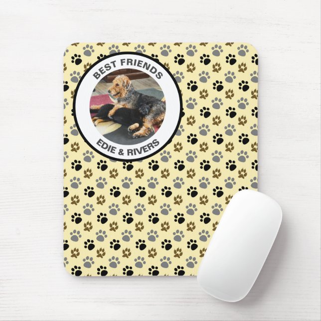 Alfombrilla De Ratón Pie de perro tierno Imprime Mousepad (Con ratón)
