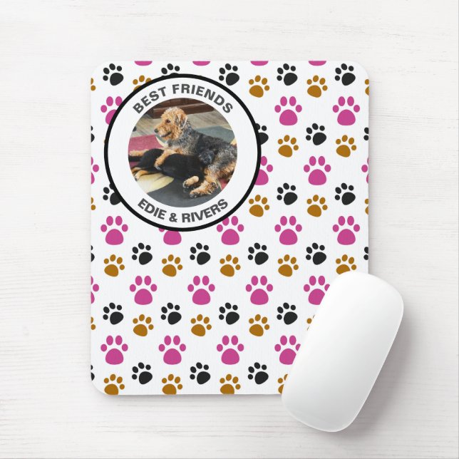 Alfombrilla De Ratón Pie de perro tierno Imprime Mousepad (Con ratón)