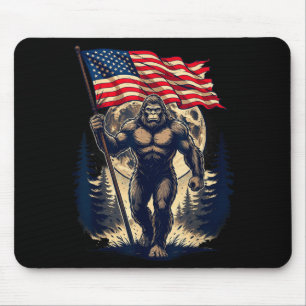 Alfombrilla De Ratón Pie grande bigfoot sasquatch bandera americana pat