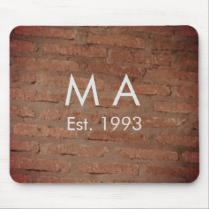 Alfombrilla De Ratón Piedra de ladrillo rústico marrón añadir nombre fe