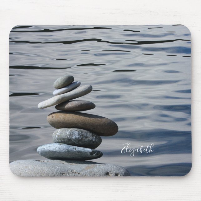 Alfombrilla De Ratón Piedras Zen de Terapeuta, Mar (Frente)