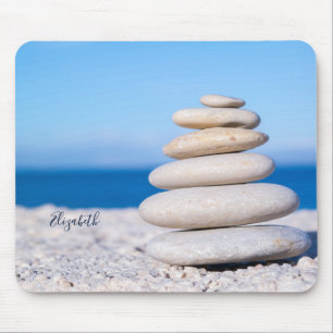 Alfombrilla De Ratón Piedras Zen de terapeuta, playa