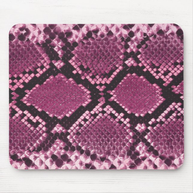 Alfombrilla De Ratón Piel de serpiente rosa y negro (Frente)
