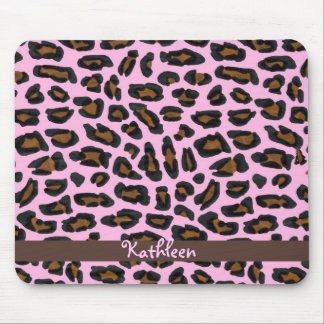 Alfombrilla De Ratón Piel rosada Mousepad femenino del leopardo