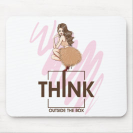Alfombrilla De Ratón Piensa fuera de la caja mujer