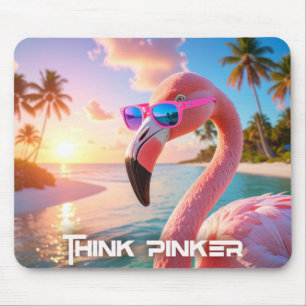 Alfombrilla De Ratón PIENSA MÁS ROSA - Flamingo ROSA