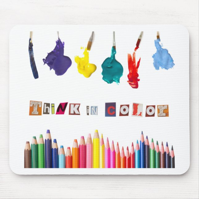Alfombrilla De Ratón piense en color (Frente)