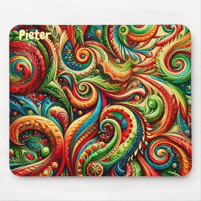 Alfombrilla De Ratón PIETER ~ Patrón de cumpleaños salvaje ~ Mousepad (Frente)