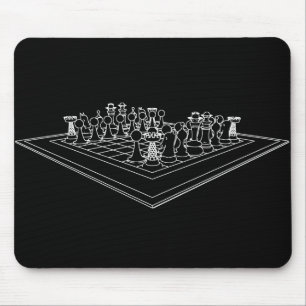 Alfombrilla De Ratón Piezas de ajedrez y ajedrez: