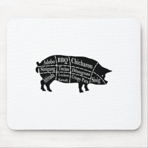Alfombrilla De Ratón Pig Parts Filipino Food Bbq Pinoy Adobo Funny Porc