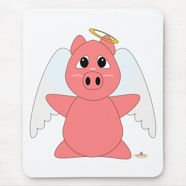 Alfombrilla De Ratón Piglet Rosa Angel Huggable (Frente)