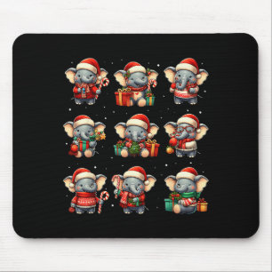 Alfombrilla De Ratón Pijama de hombre divertido de Navidad de elefante