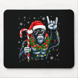 Alfombrilla De Ratón Pijama Divertido Bigfoot Rock On Navidad Xmas Homb