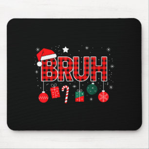 Alfombrilla De Ratón Pijama Navideño Bruh Familia Navideña Retro Santa