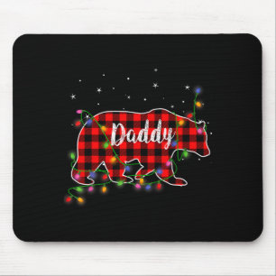 Alfombrilla De Ratón Pijama navideño de cuadros rojos Daddy Bear regalo
