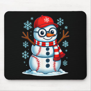 Alfombrilla De Ratón Pijamas de Navidad de béisbol muñeco de nieve para