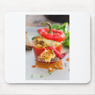 Alfombrilla De Ratón Pimientos rellenos al horno con salsa de carne y q