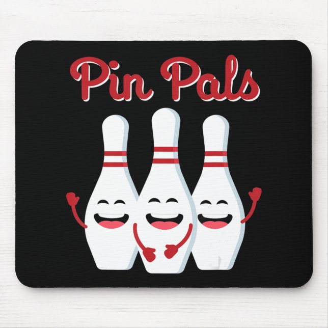 Alfombrilla De Ratón Pin Pals Cute Bowling Para Hombres Mujeres Y Niños (Frente)