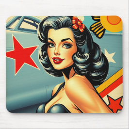 Alfombrilla De Ratón Pin Up Vintage Art Style Mousepad