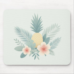 Alfombrilla De Ratón Piña floral y Hawaiana