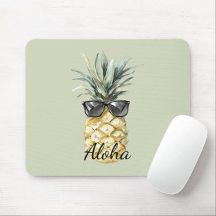 Alfombrilla De Ratón Piña Tropical Aloha con Gafas de Sol