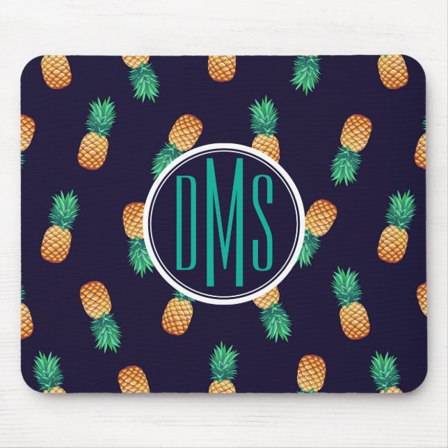 Alfombrilla De Ratón Piñas en monograma de la marina de guerra el | (Frente)