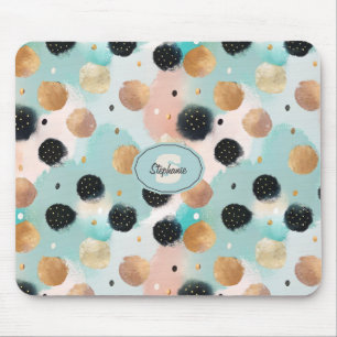 Alfombrilla De Ratón Pincel abstracto moderno y patrón de punto de polk